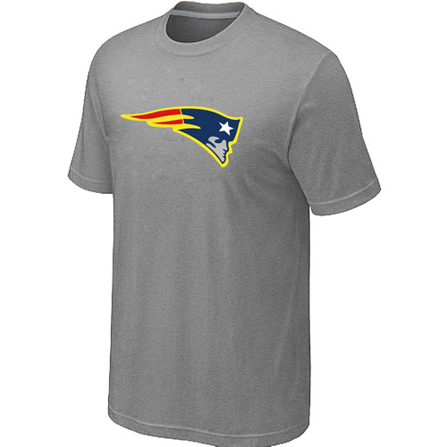 New England Patriots Neon Logo Charcoal NFL T-Shirt - Grey